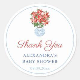 チノイセリーレッドブルーホリデーズブライダルシャワーのお願い ラウンドシール