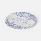 チノイビクトリアンズブルーフローラブライダルシャワー ペーパープレート (アングル)
