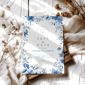 チノイフランスのセリビクトリアンブルーフローラ結婚ズ セーブザデート