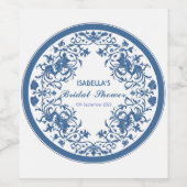 チノエレガントイセリーアンティークパターンブライダルシャワー ワインラベル (シングルラベル)