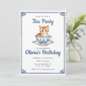 チノセリーキッテンウォーターカラーティーパーティー誕生日 招待状 (スタンド正面)