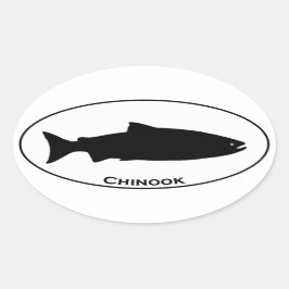 チノックサーモンオーバルロゴ 楕円形シール