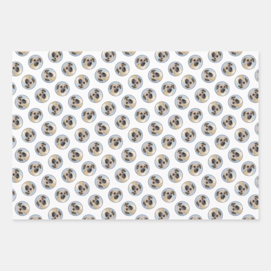 チノックドロップア絵を描イヤーのオリジナルそりドッグアート ラッピングペーパーシート (正面2)