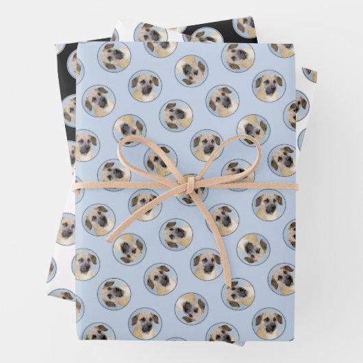 チノックドロップア絵を描イヤーのオリジナルそりドッグアート ラッピングペーパーシート (インサイチュ)