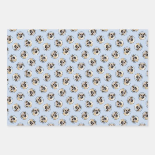 チノックドロップア絵を描イヤーのオリジナルそりドッグアート ラッピングペーパーシート (正面)