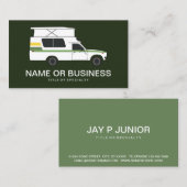 チノックポップ・アートのキャンパーのレトログリーンの名刺をアップ 名刺 (正面/裏面)