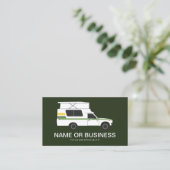 チノックポップ・アートのキャンパーのレトログリーンの名刺をアップ 名刺 (スタンド正面)