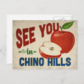 チノヒルズカリフォルニアアップルヴィンテージトラベル ポストカード (正面/裏面)
