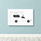 チノポップ・アートのクのキャンパー キャンバスプリント (インサイチュ (ウッドフロア))