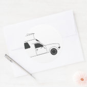 チノポップ・アートのクのキャンパー ラウンドシール (封筒)