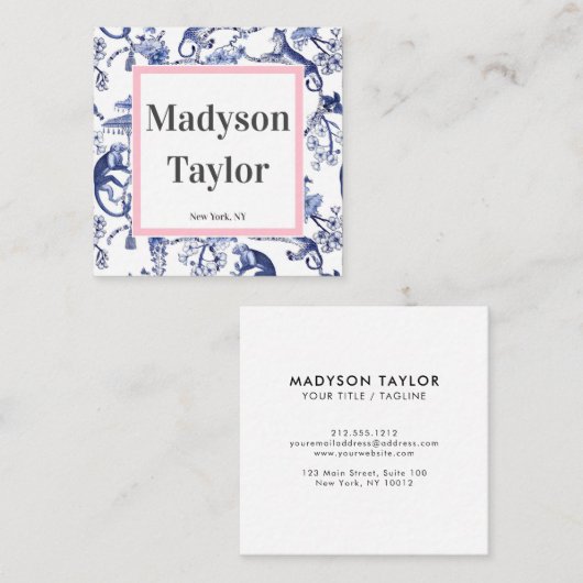 チノモダンイスリーカスタムタイポグラフィ スクエア名刺 (正面/裏面)