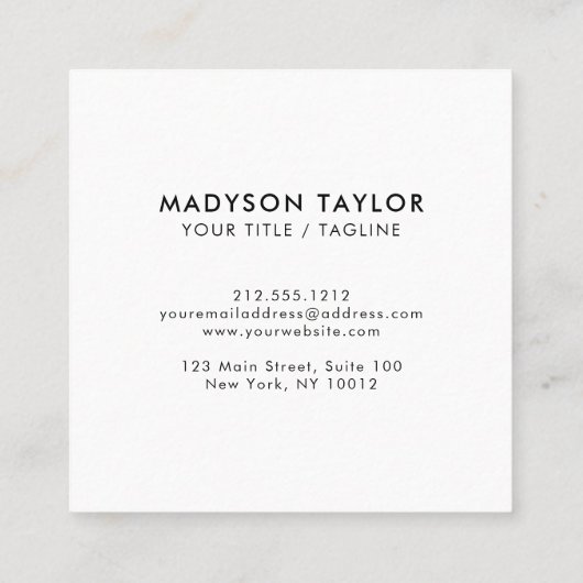 チノモダンイスリーカスタムタイポグラフィ スクエア名刺 (裏面)