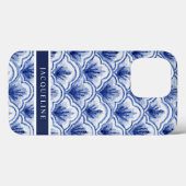 チノワイセリー海軍ブルーシェルアジアヴィンテージ型 Case-Mate iPhoneケース (裏面 (横))
