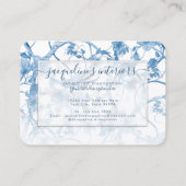 チノワイゼリエレガントーフローラダスティブルーヴィンテージ鳥 名刺 (裏面)