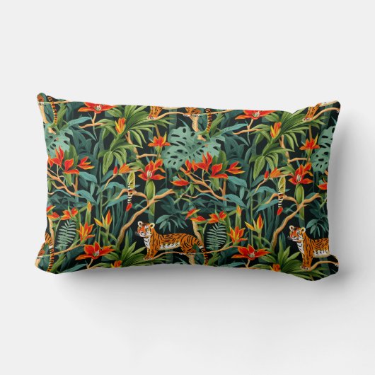 チノワセエレガントリージャングル野生動物 ランバークッション (裏面)
