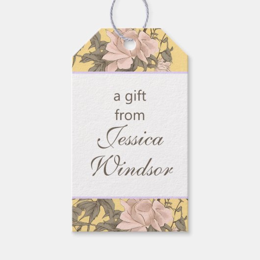 チノワセリーイエローフローラエグレット ギフトタグ (正面)