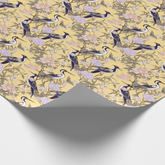 チノワセリーイエローフローラエグレット ラッピングペーパー (角)