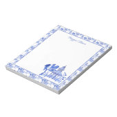 チノワセリーウォーターカラーブルーパゴダ ノートパッド (回転)