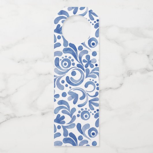 チノワセリーウォーターカラーブルーヘロンバード ボトルネックタグ (裏面)