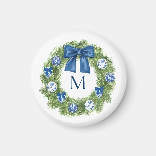 チノワセリークリスマスリースモノグラム マグネット (正面)