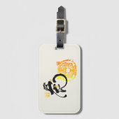 チノワセリーシックなブラック&ゴールデンタイガーのシンボル ラゲッジタグ (正面縦)