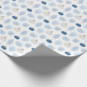 チノワセリーシックなブルーホワイトカボチャ中国のンジャー ラッピングペーパー (角)