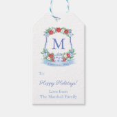 チノワセリーシックなポインセチアリースメリークリスマス ギフトタグ (正面)