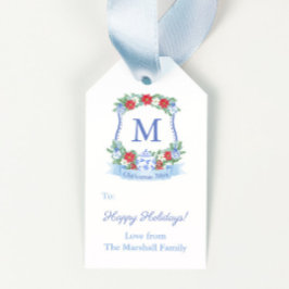 チノワセリーシックなポインセチアリースメリークリスマス ギフトタグ