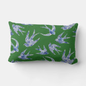 チノワセリーシックフローラバーズブルーグリーンスワローズ ランバークッション (裏面)