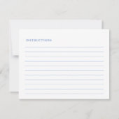 チノワセリーシックブルーホワイトモノグラムレシピカード 招待状 (裏面)