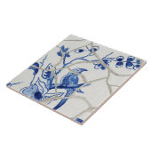 チノワセリーシック青中国の白バードフローラ タイル (側面)