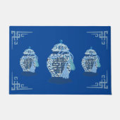 チノワセリータッセルブルージンジャージャースウェルカムマット ドアマット (正面)