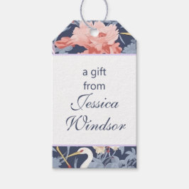 チノワセリーネイビーフローラエグレット ギフトタグ