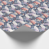 チノワセリーネイビーフローラエグレット ラッピングペーパー (角)