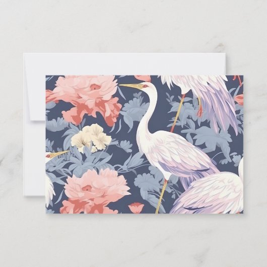 チノワセリーネイビーフローラエグレパーソナライズされた サンキューカード (裏面)