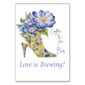 チノワセリーハイヒールシューコーヒーと紅茶バーの看板 テーブルナンバー (正面)