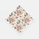チノワセリーバードアンドバタフライ調和 スタンダードランチョンナプキン (角)