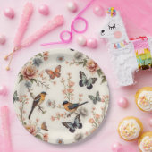 チノワセリーバードアンドバタフライ調和 ペーパープレート (パーティー)