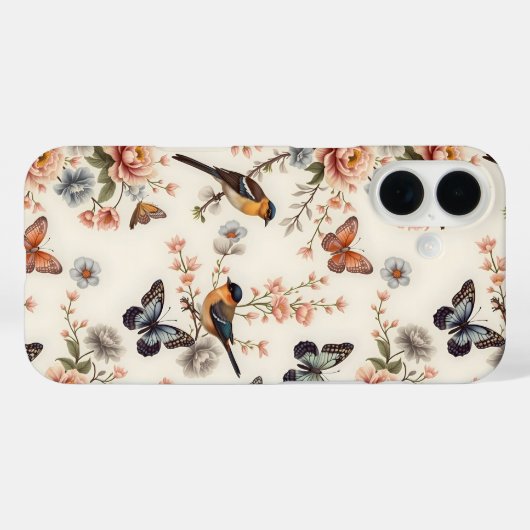 チノワセリーバードアンドバタフライ調和 Case-Mate iPhoneケース (裏面 (横))