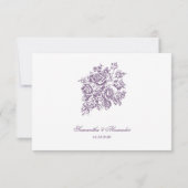 チノワセリーパープルブーケビクトリアンス結婚ズ 出欠カード (裏面)