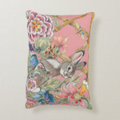 チノワセリーピンクうさぎ水彩花園 アクセントクッション (裏面(縦))