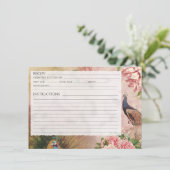 チノワセリーピーコック赤面牡丹ブライダルレシピカード 招待状 (スタンド正面)