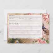 チノワセリーピーコック赤面牡丹ブライダルレシピカード 招待状 (裏面)