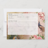 チノワセリーピーコック赤面牡丹ブライダルレシピカード 招待状 (正面)