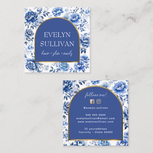 チノワセリーフラワーアーチ スクエア名刺 (正面/裏面)