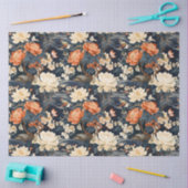 チノワセリーフローラルパターンティッシュペーパー 薄葉紙 (クラフト)