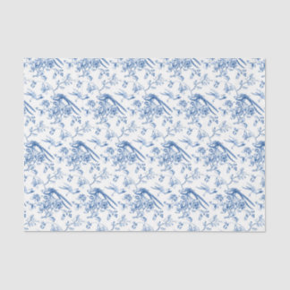 チノワセリーブルーの花と鳥の切り離し 薄葉紙