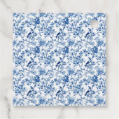 チノワセリーブルーの鳥と花ブライダルシャワー フェイバータグ (裏面)