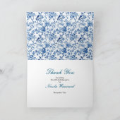 チノワセリーブルーの鳥と花誕生日 サンキューカード (内部)