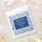 チノワセリーブルーの鳥と花誕生日 フェイバーバッグ (クリップ留めされた状態)